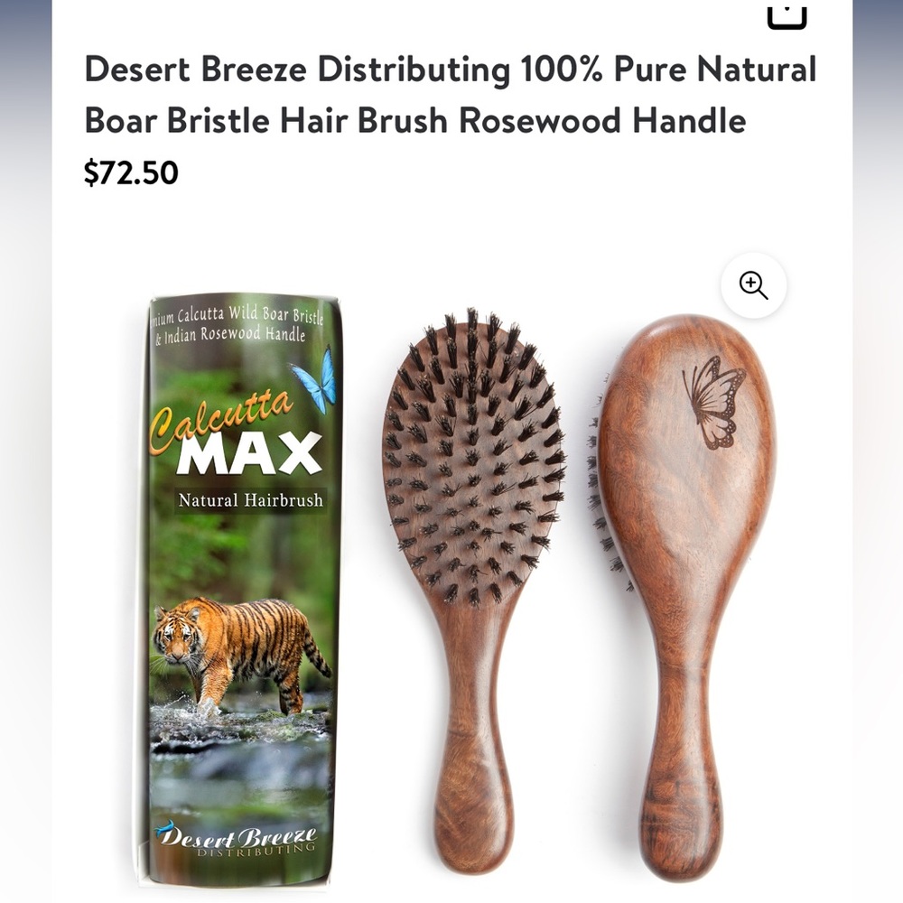 IN SEARCH OF Calcutta Max 100% Boar Bristle brush with Rosewood handle